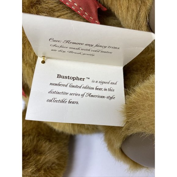 Gund 1991 Limited Edition 18" Teddy Bear BUSTOPHER #729 Of 1300 With Hang Tag - Picture 6 of 16